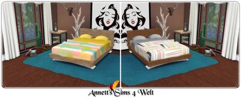 Modern Bed Ts3 To Ts4 Conversion At Annetts Sims 4 Welt Sims 4 Updates