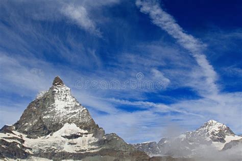 Matterhorn Top In The Pennine Alps On The Border Of Switzerland And