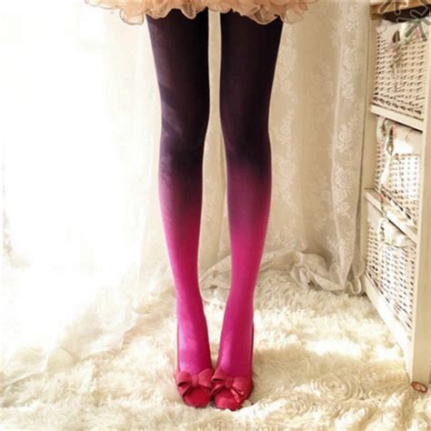 women s 120d velvet tights candy color gradient opaque seamless stockings tight