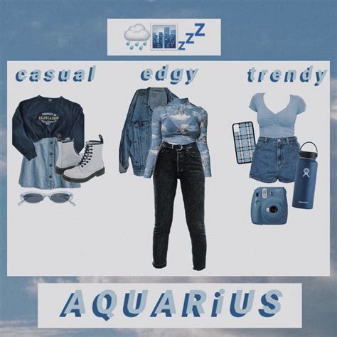 a q u a r i u s // mood board aesthetic zodiac outfit moodboard
