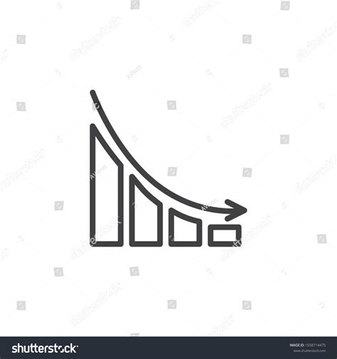 Business Decline Graph Line Icon Decrease Stock Vector Royalty Free