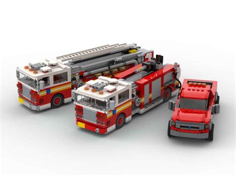 Lego Moc Lego Fire Department Set Of Three Vehicles 8 Stud Speed