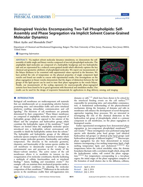 Pdf Bio Inspired Vesicles Encompassing Two Tail Phospholipids Self