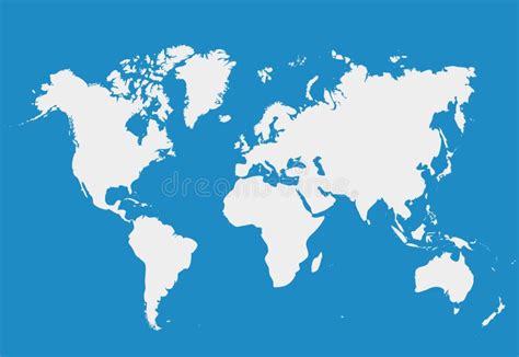Grey World Map Vector Isolated On White Background World Map Template