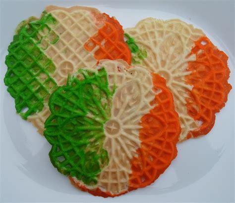 Frost cookies with irish flag frosting. Irish Flag Mint (or Vanilla) Pizzelles for St. Patrick's ...