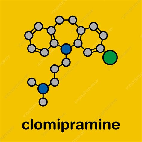 Clomipramine Tricyclic Antidepressant Drug Molecule
