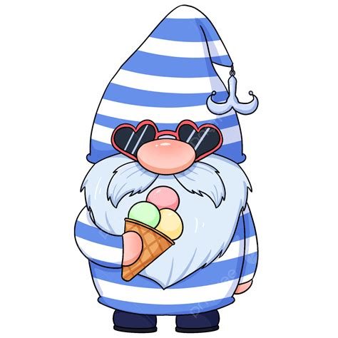 Summer Gnome Png Image Cartoon Summer Gnome Blue Cartoon Dwarf