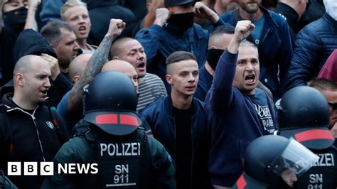 Chemnitz Protests Germany Probes Banned Nazi Salutes Bbc News