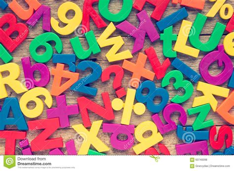 Colorful Numbers And Alphabet Letters Stock Photo Image Of