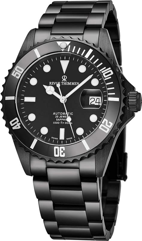 Revue Thommen Mens Automatic Diver Watch Mm Analog Black Face With