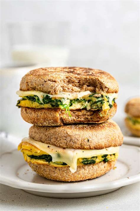 Spinach And Egg Meal Prep Breakfast Sandwiches Simply Quinoa