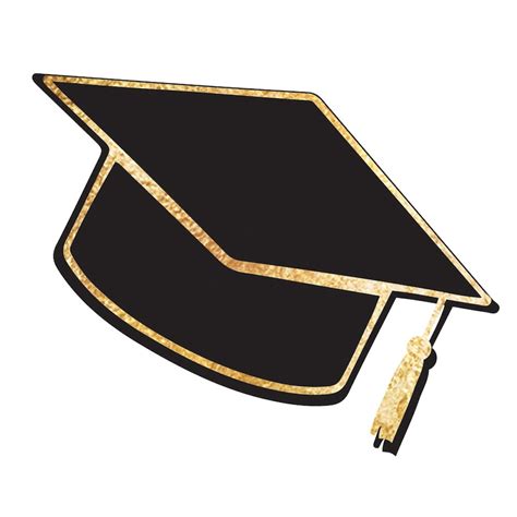 Graduation Cap Set Of 10 Black And Metallic Gold Foil Etsy