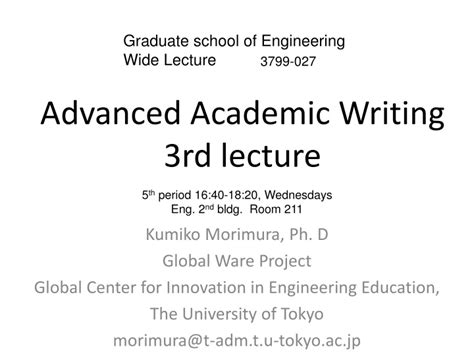 Ppt Advanced Academic Writing 3rd Lecture Powerpoint Presentation