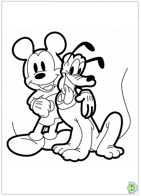Pluto With Mickey Coloring Page Free Printable Coloring Pages