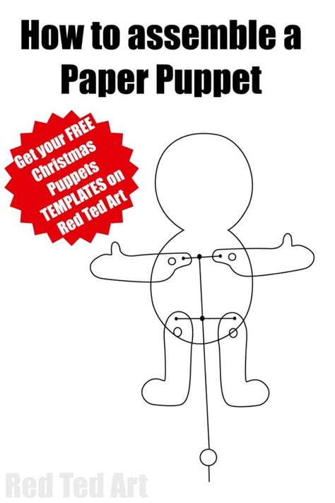 Easy Christmas Elf Paper Puppet With Templates Red Ted Art Kids Crafts