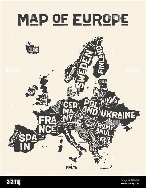 Map Of European Countries With Names Stock Vector Images Alamy