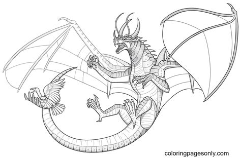 Hivewing Dragon From Wings Of Fire Coloring Pages Free Printable