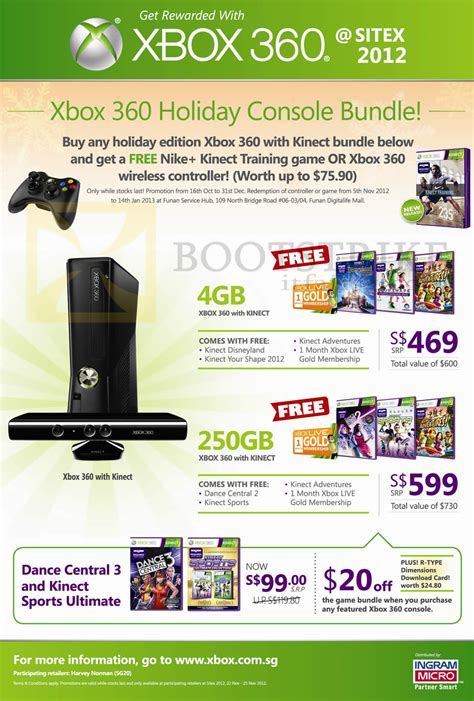 Microsoft Xbox 360 Holiday Console Bundle Kinect 4gb 250gb Dance
