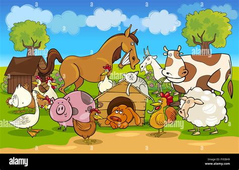 Farm Animals Country Scene Cartoon Hi Res Stock Photography And Images