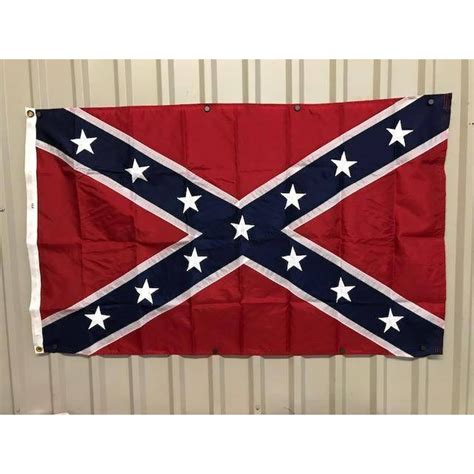 Rebel Confederate Battle Flag Fully Hand Sewn Nylon Flag 5 Ft X 8 Ft