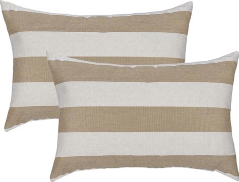 austin horn classics sunbrella maxim heather beige stripe pillow set decorative