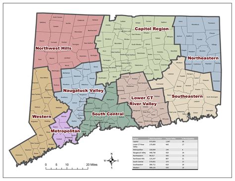 24x32 Map Of Connecticut With Counties And Towns 【rolled Canvas