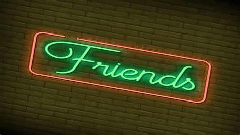Friends Neon Sign Bar Neon Sign Mirrors