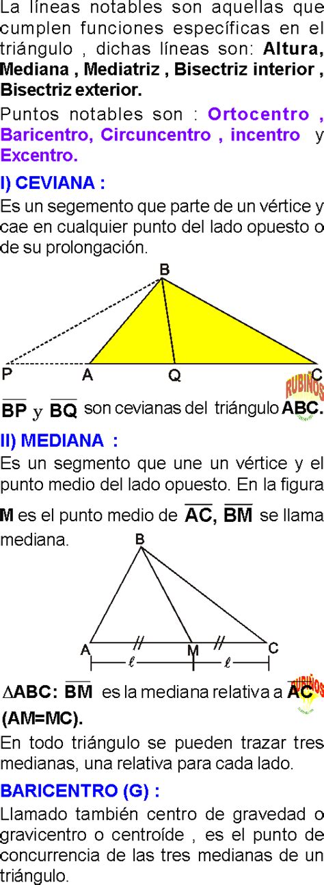 LÍneas Notables De Un TriÁngulo Ejercicios Resueltos Pdf