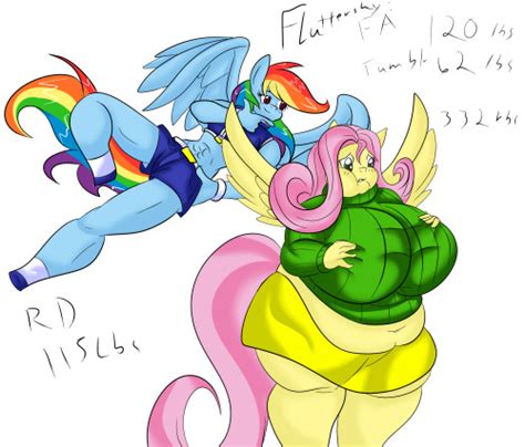 This story has pony weight gain if this is something you like. rainbow dash and fluttershy | Tumblr