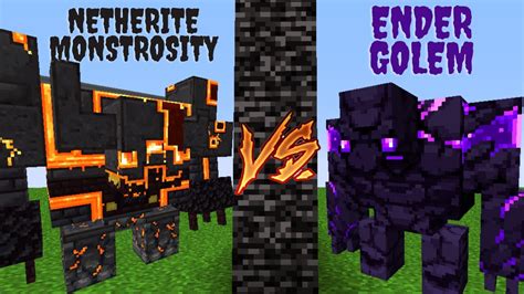 Netherite Monstrosity Vs Ender Golem Minecraft Mob Battle Youtube