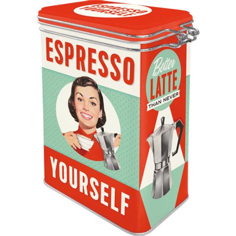 Espresso Yourself Kaffeboks METALLSKILT NO