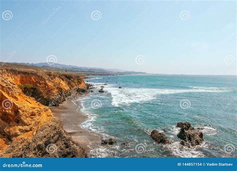 Beautiful Coastline Along California State Route 1 At The Us West Coast