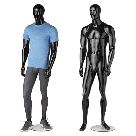 Male Glossy Black Fiberglass Mannequin Specialty Store Services