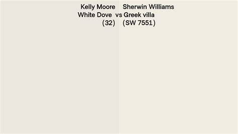 Kelly Moore White Dove 32 Vs Sherwin Williams Greek Villa Sw 7551