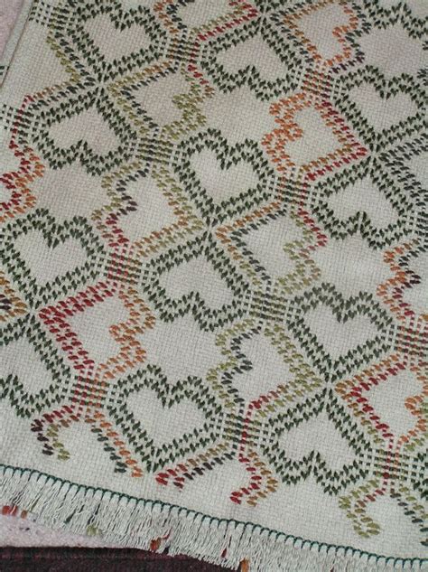 Double Tumbling Hearts Swedish Weave Blanket Free Swedish Weaving