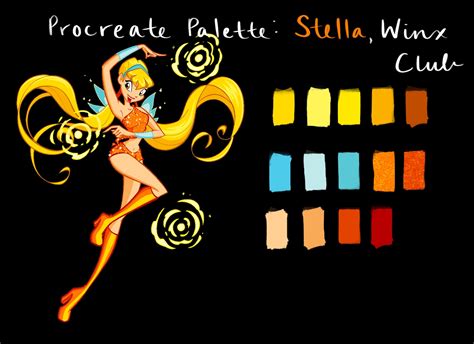 Procreate Palette Stella Winx Club Inspired Color Scheme Etsy