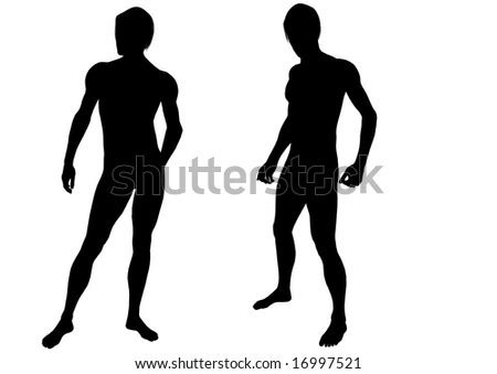 Nude Male Silhouettesvector Stock Vector Shutterstock