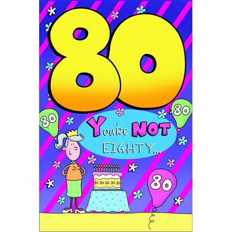 Doodlecards Funny 80th Birthday Card Age 80 Medium Doodlecards