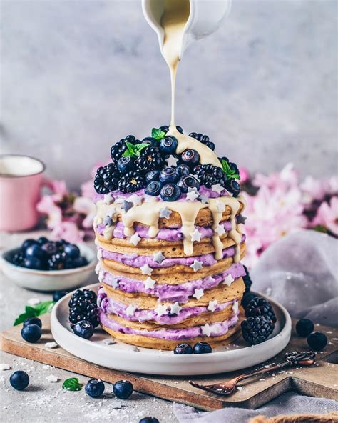 Bianca Zapatka Food Recipes On Instagram “💜 Blueberry Cream White Choc Vanilla Pancakes 😍 Who
