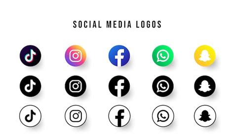 Logos 3d De Tiktok Instagram Facebook Whatsapp Y Snapchat Vector