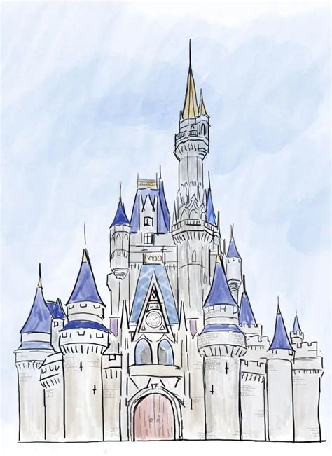 Disney Doodles Disney Castle Drawing Disney Collage Watercolor Disney