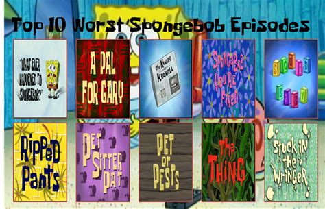 Top 10 Worst Spongebob Episodes Template By Air30002 On