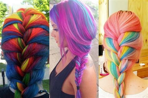 Browse our photo collection and mix things up with one of these are you tired of your same old boring hair colors and want to try something new and exciting? multi-colored-braids-hairstyles | Braided hairstyles, Hair ...
