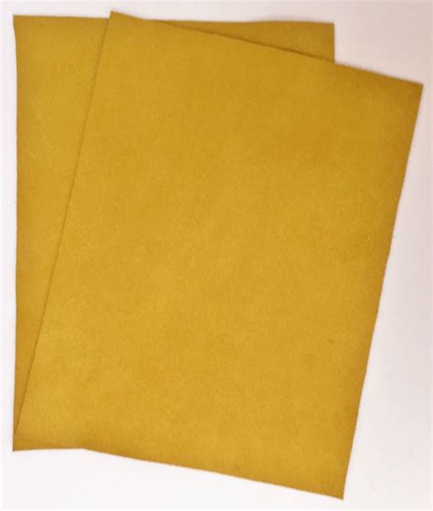 Suede Leather Pieces 2 20cm X 15cm Sun Gold 14 Mm Thick Soft Feel