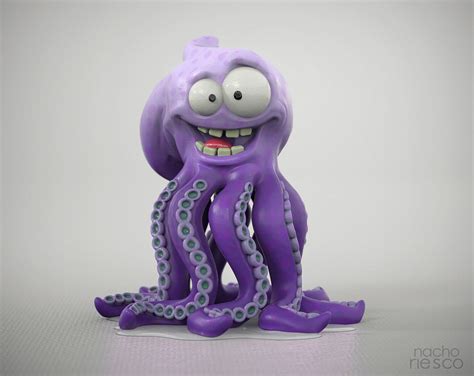 Artstation Purple Octopus Nacho Riesco Gostanza Octopus Illustration
