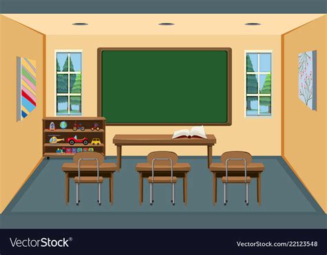 An Interior Empty Classroom Royalty Free Vector Image