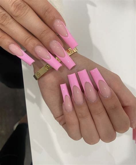 french tip acrylic nails short square acrylic nails acrylic nails coffin pink simple acrylic