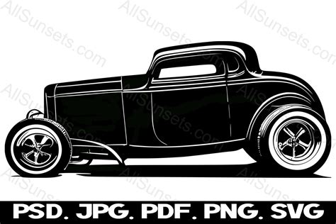 S Hot Rod Old Vintage Car Svg Png Graphic By Sunandmoon Creative