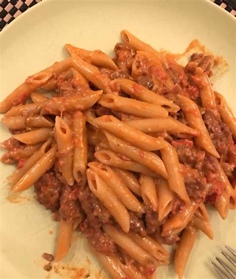Penne With Tomatoes Sausage And Cream