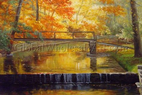 A Peaceful Autumn Stream Painting By Our Original